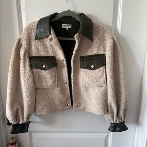 CROSBY by Mollie Burch Cream and Dark Green Jacket